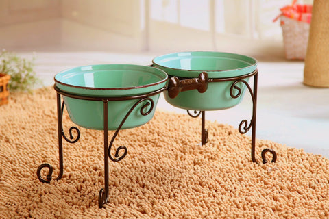 Pet Bowls and Stand